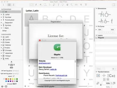 Glyphs 2.1.1 Build 768 Multilangual Mac OS X
