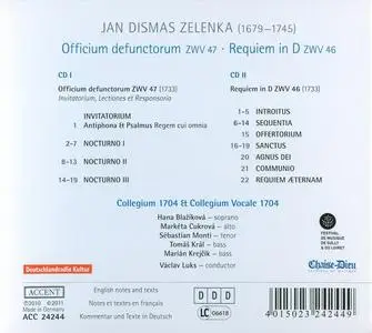 Václav Luks, Collegium 1704 - Jan Dismas Zelenka: Officium defunctorum ZWV 47, Requiem in D ZWV 46 (2011)