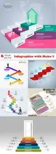 Vectors - Infographics with Stairs 7