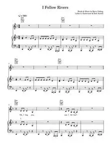 I Follow Rivers - Lykke Li (Piano-Vocal-Guitar (Piano Accompaniment))
