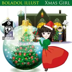 Boladol Illust - Xmas Girl with Backgrounds and Banners