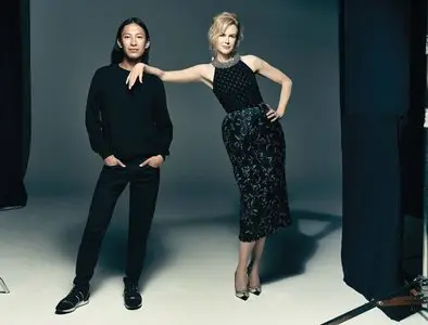 Various actors with their designers posed for The Hollywood Reporter October 2015