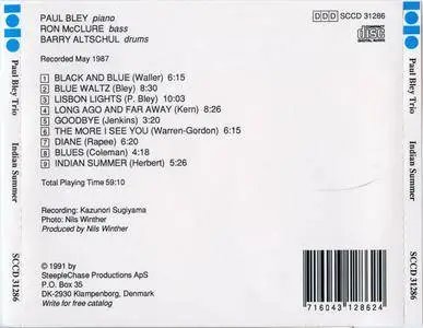 Paul Bley - Indian Summer (1987) {SteepleChase SCCD 31286 rel 1991}