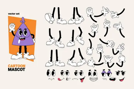 EE - Vintage mascot, cartoon character parts V2L975P