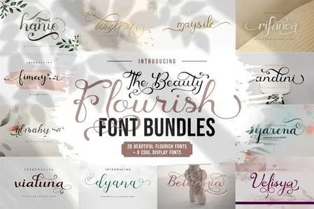 The Beauty Flourish Font Bundles