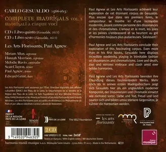 Paul Agnew, Les Arts Florissants - Carlo Gesualdo: Madrigali, Libri Quinto & Sesto (2023)