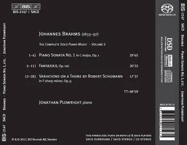 Jonathan Plowright - Brahms: Piano Works Vol. 5 (2017)