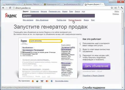 Заработок в Яндекс.Директ (2012) Видеокурс