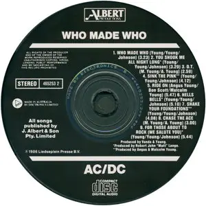 AC/DC - Who Made Who (1986) [Albert 465253 2, 1989]