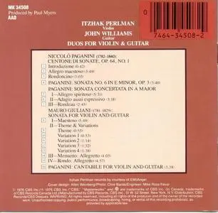 Perlman and Williams perform Paganini and Guiliani