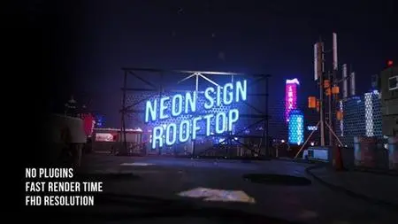 Neon Rooftop Logo Reveal 43713623