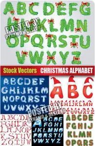 Christmas Alphabet - Stock Vector