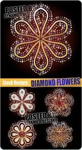Diamond Flowers - Stock Vectors