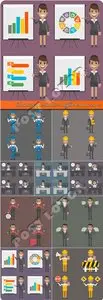 Business people character in different poses vector 2