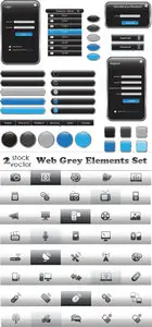 Vectors - Web Grey Elements Set