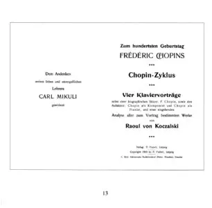 Raoul von Koczalski Plays Chopin · Mozart · Schubert-Liszt · Tchaikovsky · Rachmaninov, etc. [Re-up]