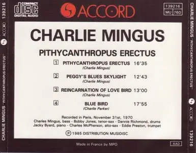 Charles Mingus - Pithycanthropus Erectus (1970) {Accord 139216}