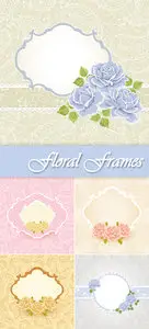 Delicate Backgrounds with Flowers Vector