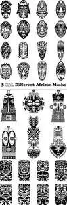 Vectors - Different African Masks