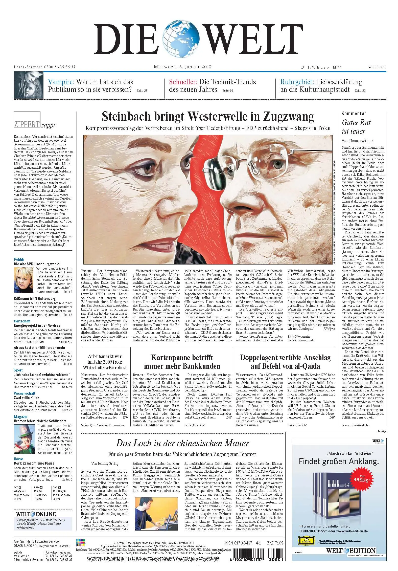 Die Welt vom 6. Januar 2010
