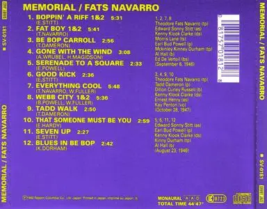 Fats Navarro - Memorial (1947) {Savoy Jazz Japan SV-0181 rel 1992}