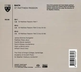 Stephen Cleobury, Academy of Ancient Music, Choir of King's College Cambridge - Bach: St. Matthew Passion (2020)