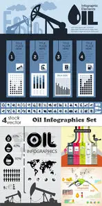 Vectors - Oil Infographics Set