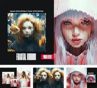 Fractal Mirror Square And Poster Photo Effect - FYBKZCN