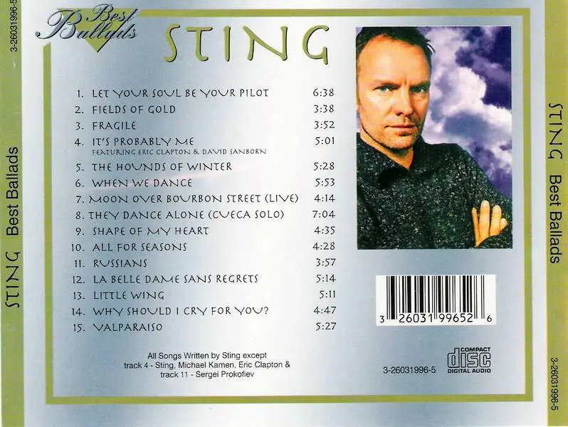 По стингу текст. Sting best 1996. Sting обложка. Sting диск. Sting пластинка.