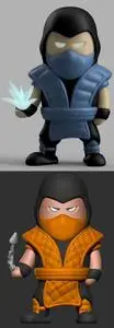 Mini Sub Zero and Scorpion - Wekster