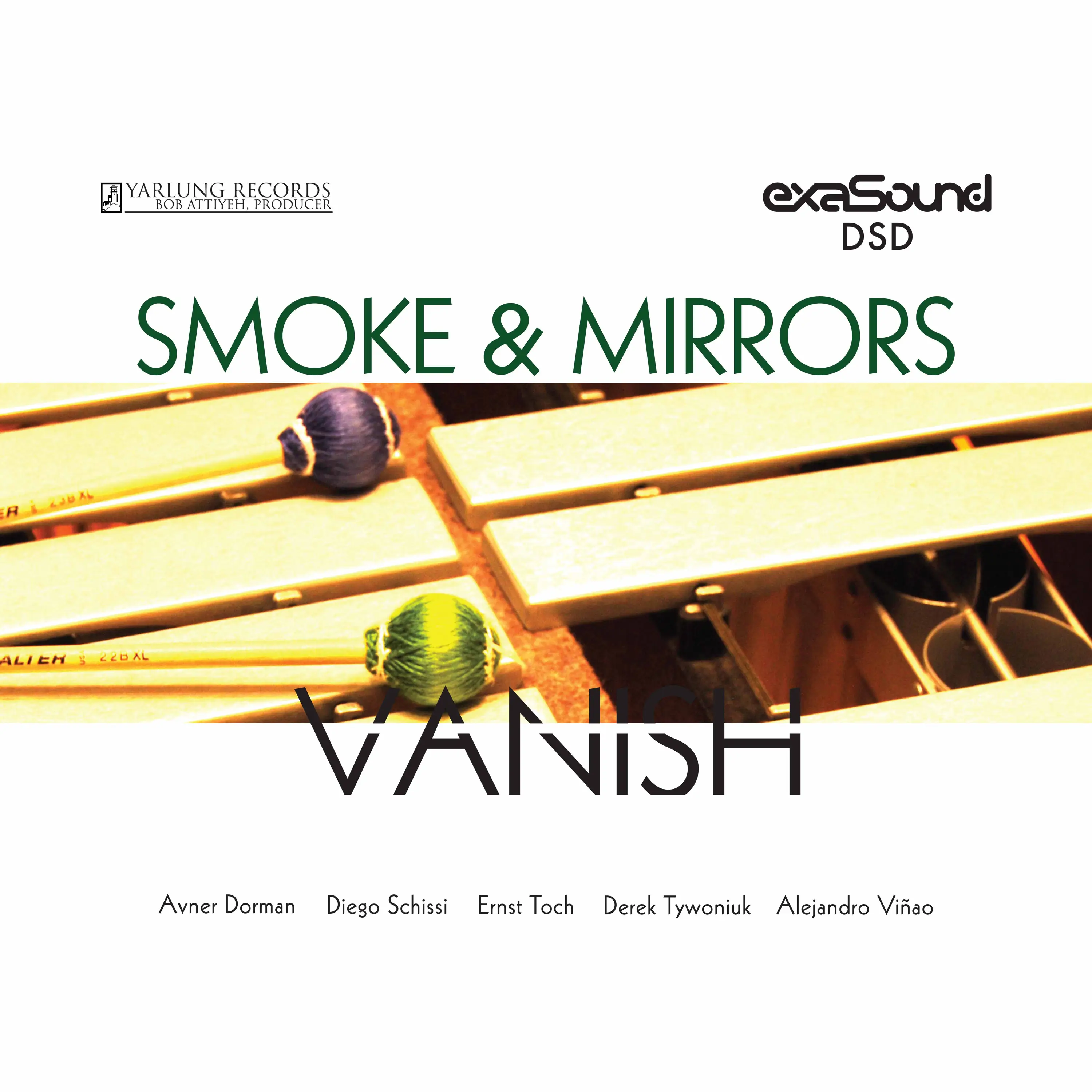 Dsd albums. Yarlung records. Smoke and Mirrors Percussion Ensemble - Smoke & Mirrors Vanish Vol 2 - 2013 (Classic). Yarlung records logo.