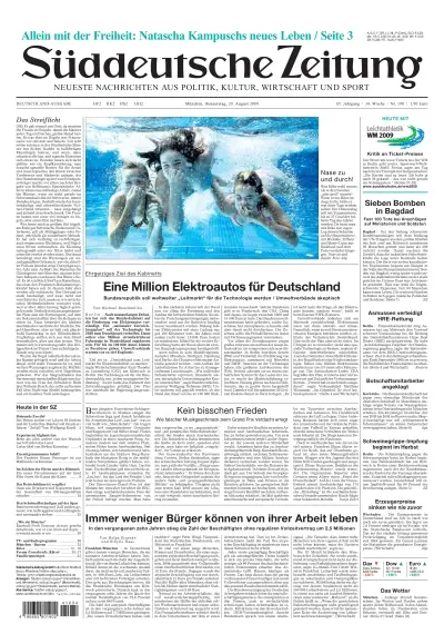 Sueddeutsche Zeitung vom 20.08.2009