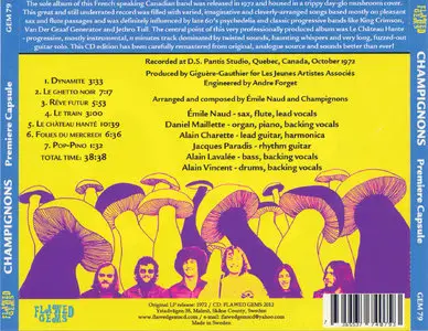 Champignons - Premiere Capsule (1972) [Reissue 2012]