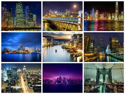 50 Night Cityscapes HD Wallpapers Set