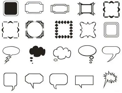 Design elements. Frames, borders, ballons