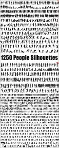 1250 People Silhouettes Vector