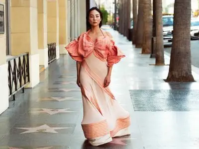 Greta Lee by Zoey Grossman for ELLE USA December 2023 / January 2024