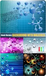 Background with molecules - Stock Vector
