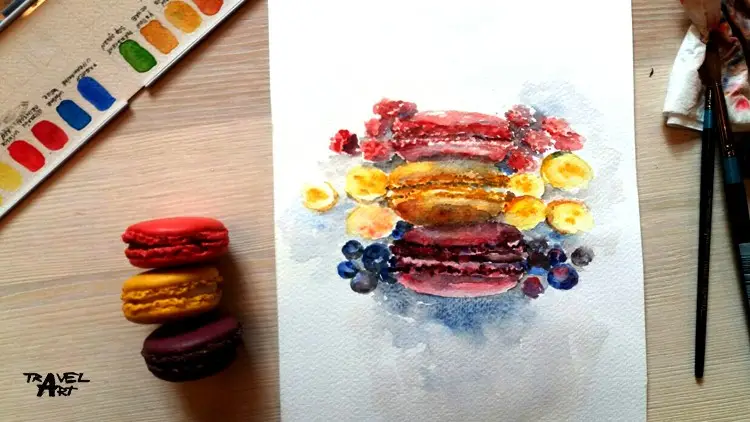 How to paint French macarons in Watercolor step by step / AvaxHome