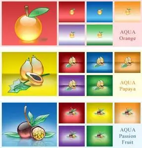 AQUA Wallpapers - Set 4 ( Orange , Papaya , Passion Fruit )