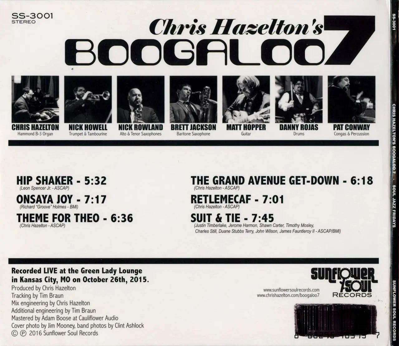 Chris Hazelton's Boogaloo 7 - Soul Jazz Fridays (2016) {Sunflower Soul Records SS-3001 rec 2015}