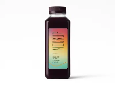 Dark Red Juice Bottle Mockup - Antioxidant Fruit Drink Template 1707764204