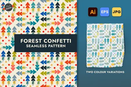 EE - Forest Confetti Seamless Vector Pattern YFRKQZT