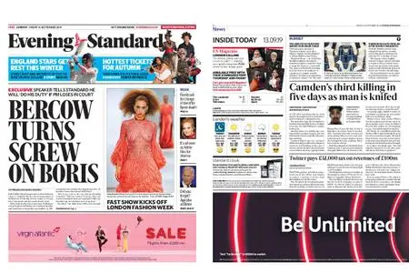 London Evening Standard – September 13, 2019