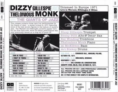 Dizzy Gillespie & Thelonious Monk with the Giants of Jazz - Unissued In Europe 1971 (2008) {2CD Set Gambit Records 69301}