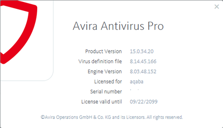 Avira Antivirus Pro 15.0.34.20