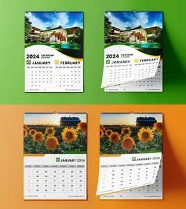 2024 Creative Photography Wall Calendars PSD Templates