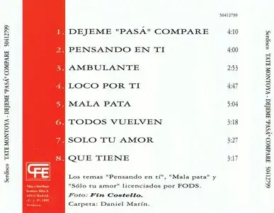Tate Montoya – Déjeme pasar, compare (1992)