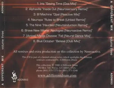 VA - A Different Mix, Volume Three: Remixes By Neuroactive (2000)