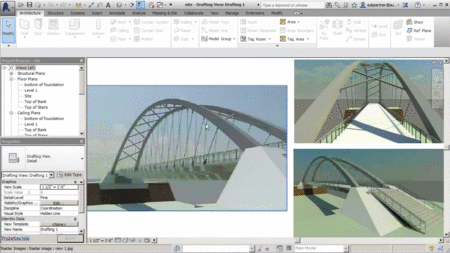 Creating a Parametric Suspension Bridge Concept Model in Revit